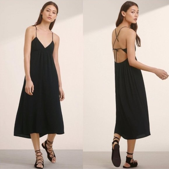 Aritzia Dresses & Skirts - talula cosimo tie back crepe midi dress - size 4